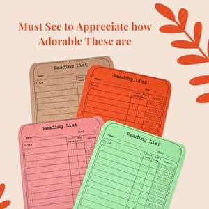 Book Lover Reading Log. Reading Journal Bookmark Tracker Inserts (Artsy Mommy Crafts)
