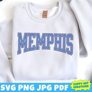 Memphis Varsity Letters SVG, Tennessee SVG, USA City Svg, Memphis Png, voetbal Svg, honkbal Svg, basketbal Svg, wedstrijddag, Cricut Cut-bestand