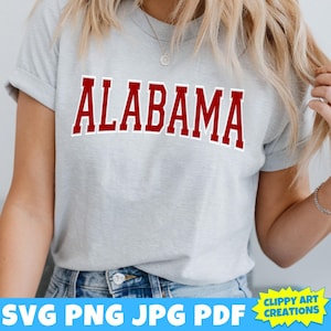 Alabama SVG, Cartas do time do colégio SVG, EUA SVG, Futebol americano do Alabama, Futebol, Basquete, Beisebol, Birmingham Alabama, Arquivo Cricut Cut