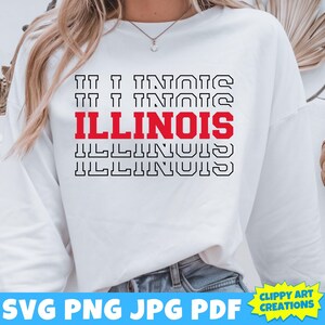 Illinois SVG, USA staat, IL Png, Chicago, voetbal, voetbal, basketbal, honkbal, stieren Svg, Game Day Svg, Cricut Cut-bestand