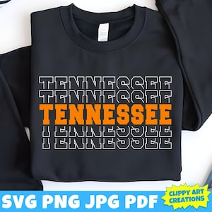 Tennessee gestapelde Varsity Letters SVG, Game Day, USA State, Tennessee Png, voetbal, basketbal, Nashville, Tn Svg, honkbal, Cricut Cut-bestand