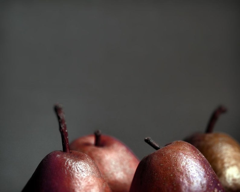 Fruit photography, still life, kitchen wall art, rustic print, farmhouse decor, country kitchen Red apples image 1