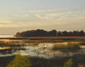Autumn landscape photography nature evening twilight brown green sepia - "Autumn sunset" 8 x 10