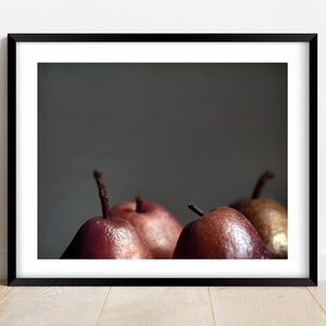 Fruit photography, still life, kitchen wall art, rustic print, farmhouse decor, country kitchen Red apples image 2