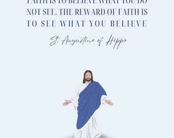 St. Augustine Quote Print | Catholic Christian Art (Digital Download)