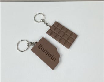 リアルな樹脂製のダークチョコレート バー キーチェーン – おいしい