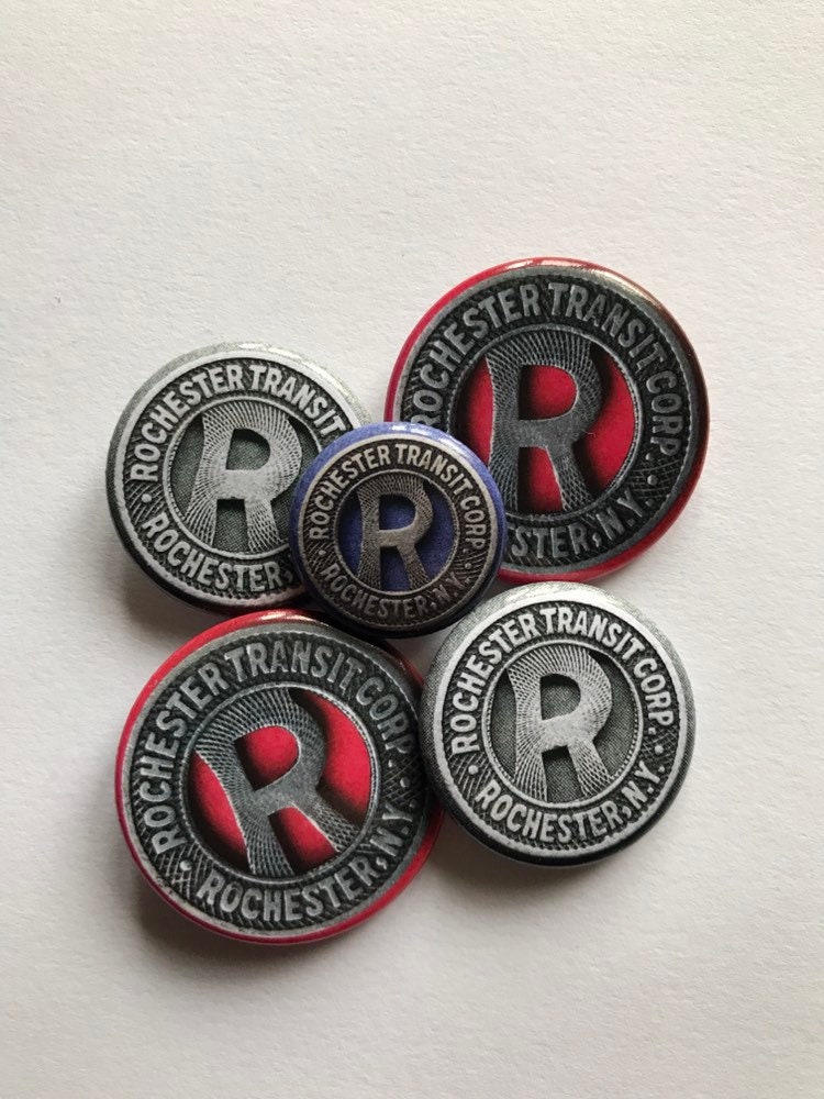 Rochester New York token pin, lapel pin, transportation token pin ...