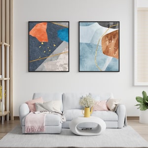 Abstract Geometry in Color  Modern Minimalist Wall Art Set Gift for Abstract Art fans Vivid Prints for Minimalist Aesthetic Instant Download