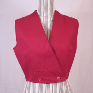 Vintage Red Wool Vest - Bold and Edgy
