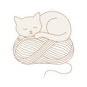 Cozy Cat Die-Cut Stickers - Cute Cat Lover Decor, Laptop Stickers, Scrapbooking, Gift for Cat Mom, Art Journaling