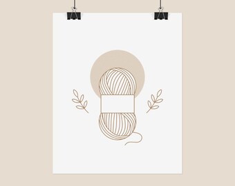 Lámina artística con hilo de tejer: decoración acogedora para una habitación de manualidades