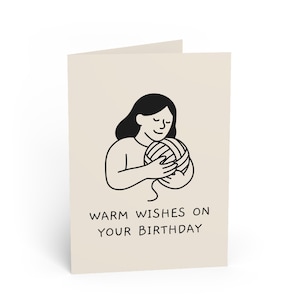 Grußkarten, Stricker und Handwerker Geburtstagskarte, Warm Wishes Design, gemütlicher minimalistischer Stil, Karten für Feiern