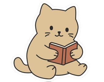Katzen Sticker - Buchliebhaber Vinyl Aufkleber