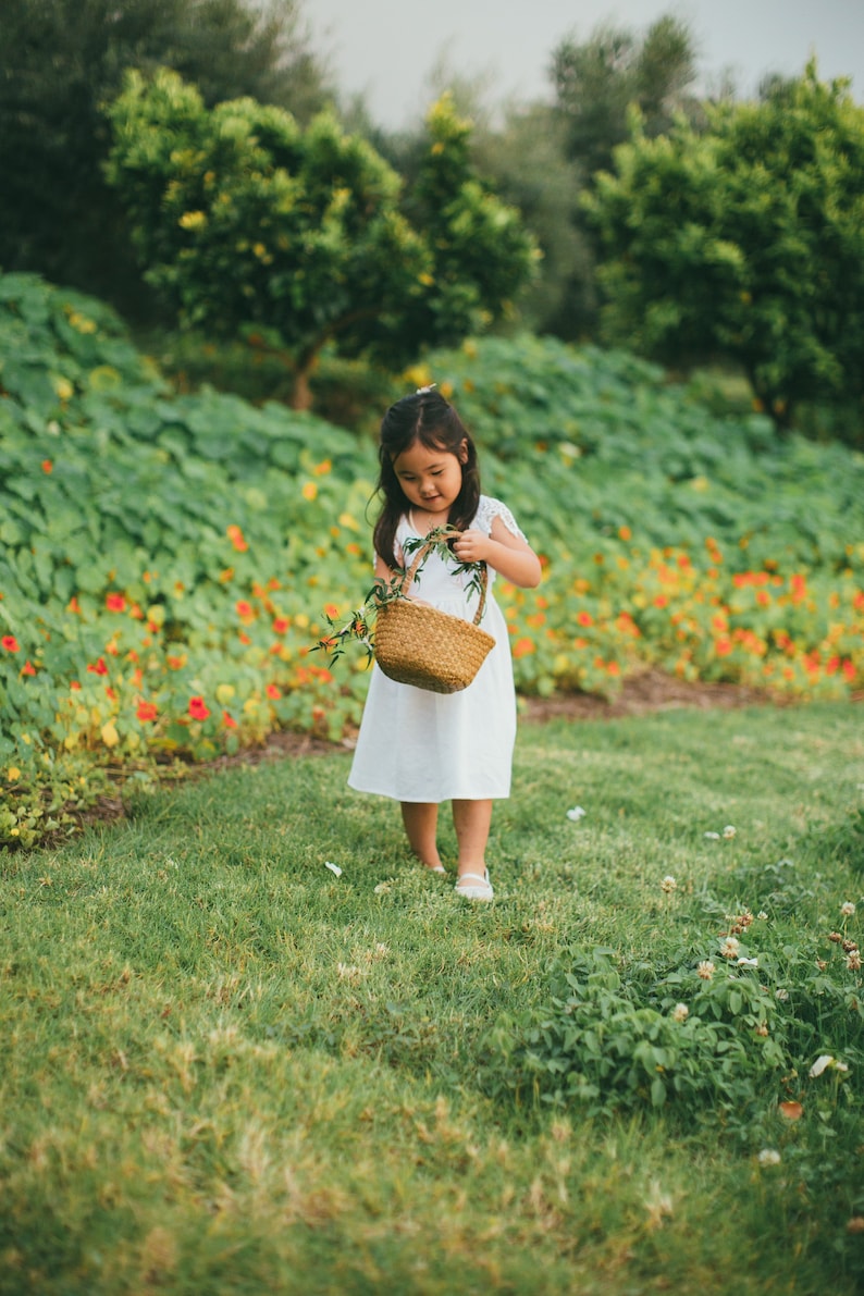 Flower Girl Photoshoot Dress Boho Lace Flower Girl Dress Flower Girl Dress Ivory Junior Bridesmaid Made in Maui Hawaii image 10