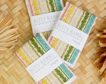 Hawaii Baby Gift, Rainbow Lei Burp Cloth, Tropical Baby Shower Gift, Burp Cloth Set, Handmade in Maui