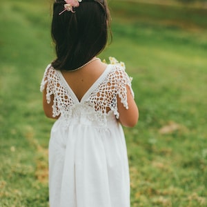 Flower Girl Photoshoot Dress Boho Lace Flower Girl Dress Flower Girl Dress Ivory Junior Bridesmaid Made in Maui Hawaii image 1