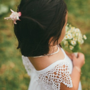 Flower Girl Photoshoot Dress Boho Lace Flower Girl Dress Flower Girl Dress Ivory Junior Bridesmaid Made in Maui Hawaii image 2