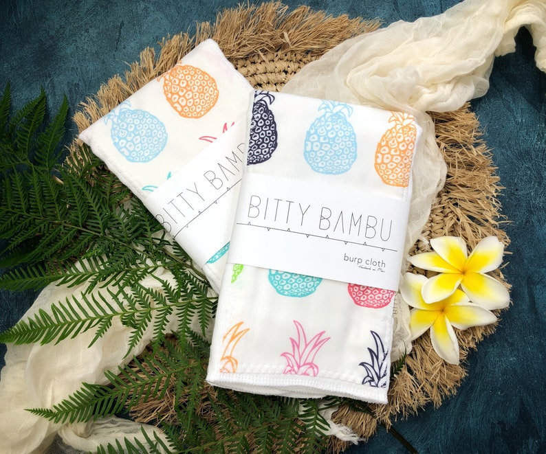 Pineapples Baby Gift Trendy Burp Cloth Burpie Boutique Etsy
