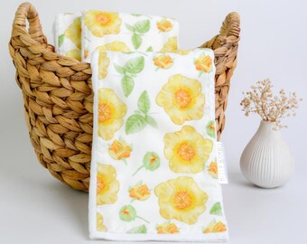 Hawaii Baby Gift, 'Ilima Flower Burp Cloth, Baby Shower Gift, Burp Cloth Set, Handmade in Maui