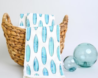 Hawaii Baby Gift, Surfboards Burp Cloth, Baby Shower Gift, Burp Cloth Set, Handmade in Maui