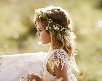 Flower Girl | Photoshoot Dress Boho |  Lace Flower Girl Dress  |  Flower Girl Dress Ivory or White | Junior Bridesmaid | Made in Maui Hawaii