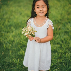 Flower Girl Photoshoot Dress Boho Lace Flower Girl Dress Flower Girl Dress Ivory Junior Bridesmaid Made in Maui Hawaii image 9