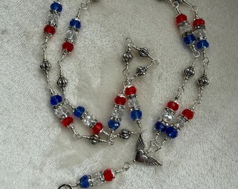 Lanyard Badge Holder in Red White and Blue for Flight Attendants SWA