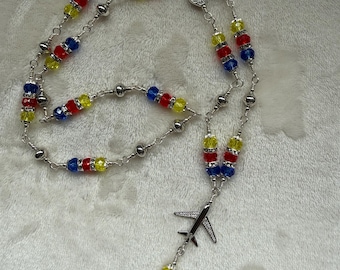Lanyard Badge Holder for Flight Attendant in Blue Red and Yellow SWA