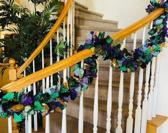 Mardi Gras Garland Mardi Gras Table Decor Mardi Gras Mantel Garland Jester Hat Garland Fat Tuesday Swag Purple Gold Mardi Gras Centerpiece