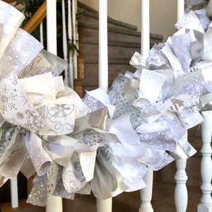 White Winter Sparkling Garland,White Christmas Garland,Winter decor,Holiday decor,Mantle decor,Christmas Decor,Stairway decor,Winter garland