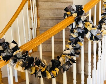 Black and Gold Golden Knights Garland,Customize garland for your favorite sports team,Las Vegas Golden Knights,Sports Garland,Rag Garland