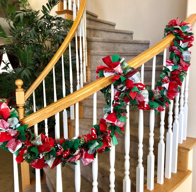 Sparkling Christmas Garland in Traditional Red and Green image 1