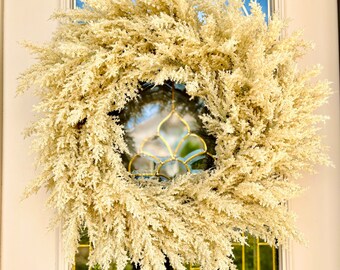 Neutral Year Round Wreath,Door Wreath,Front Door Wreath,Summer Decor,Fall Decor,Mantle Decor,Pampas grass Wreath,Great Gift,Door Decoration