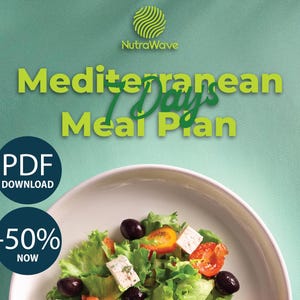 7 Day Mediterranean Diet, 1600 calorie, Meal Plan, PDF | Healthy & Delicious | Lose weight | 1800 calorie | Easy Meal Prep Guide