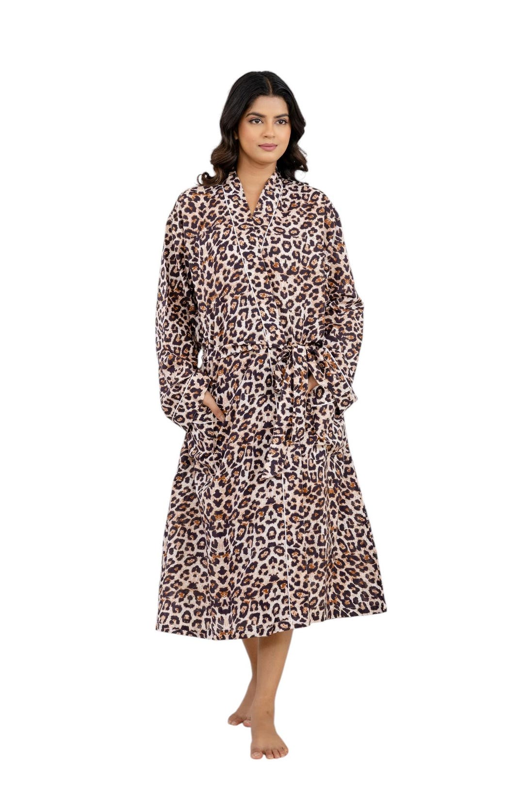 Woman's Leopard Robe Leopard Print Long Robe | Women's Loungewear | Animal Print Bathrobe ...