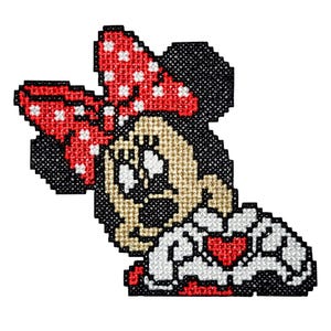 Minnie Maus, Stickerei, Maschinenstickerei, Cartoon, Stickdatei, Stickdatei, Stickdatei, Charakter, Download digitales Kreuzstich.