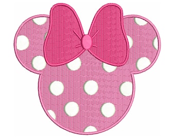 Minnie Mouse, Machine Embroidery, Embroidery File, Minnie Embroidery Design, Mouse Ears Digital file pes jjef dst