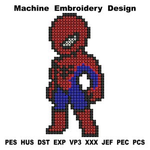 Bordado a máquina Spiderman, Archivo de diseño de bordado Spider man, Diseños de bordado, Archivo digital para punto de cruz Spider-Man