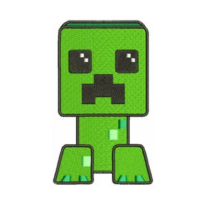 Embroidery design games character, Creeper embroidery design file, Digital pattern machine embroidery Creeper Pes Dst Jef