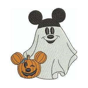 Halloween Mickey Mouse Pumpkin Embroidery Design, Embroidery Design Halloween, Machine Embroidery File Ghost