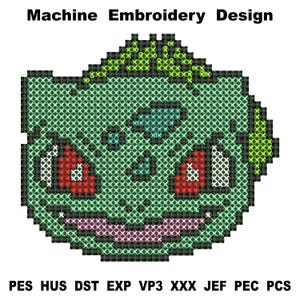 Machine Embroidery Pokemon Embroidery Design Bulbasaur Cartoon character Pokemon, Digital File for machine embroidery cross stitch