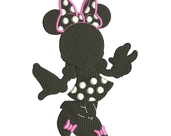 Minnie  Mouse Machine Embroidery Design, Embroidery Machine File Minnie, Cartoon Mouse Embroidery Design, Cross stitch Minnie