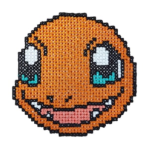 Machine embroidery design. Pokemon Charmander cartoon character. Instant download machine embroidery files cross stitch.