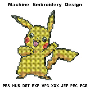 Machine Embroidery design cross stitch Pokemon Pikachu, Embroidery design file  Pokemon, Download   embroidery Pokemon