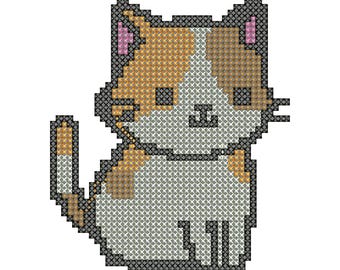 Gatito lindo, Bordado, Bordado a máquina, Gato lindo, Archivo de bordado, Gatito, Diseño de bordado, Descargar punto de cruz digital.