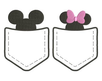 渦巻きミッキーミニーマウス刺繍機デザインインスタントデジタル