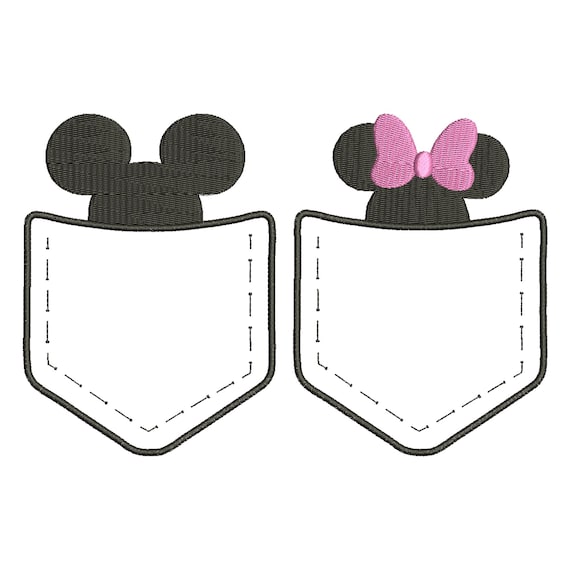 Machine Embroidery Mickey and Minnie Mouse, Embroidery File  Mouse Ears, Machine Embroidery Design Pes Dst Jef