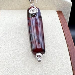 Lampwork Bead Necklace Jewelry Glass Beads Handmade Lampwork Pendant Sterling Silver Jewelry red purple pendant