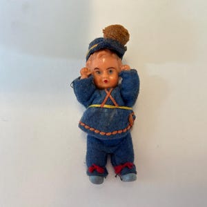 Vintage International Doll Italy Rustic Tiny Doll Travel Souvenir Doll Italy 1930s