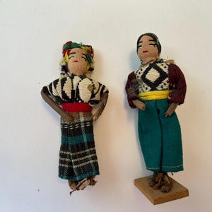 Vintage Guatemala Doll Couple International Dolls Travel Souvenir Doll  1940s Guatemala